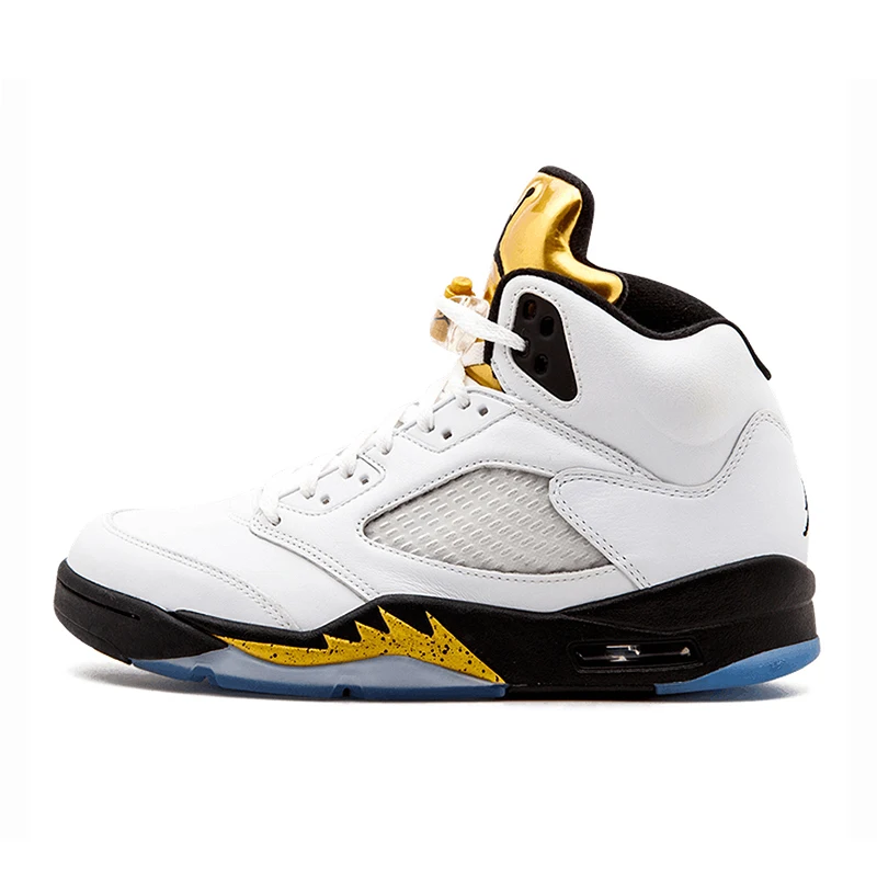 Original Authentic Air Jordan 5 Retro Laney Men's Breathable Basketball Shoes Sport Outdoor Sneakers New Arrival