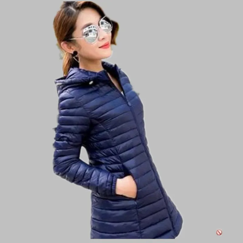 

Cotton-padded Clothes Women's New Style Korean-style Slim Fit Slimming Medium-length Lightweight Fashion Casual Cotton-padded Ja
