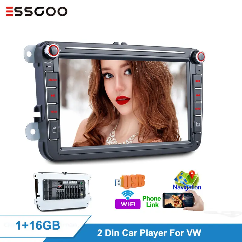Essgoo Android автомобильный мультимедийный плеер 8,0 gps 2 Din авторадио радио для VW/Volkswagen/Golf/Polo/Passat/B7/B6/SEAT/Leon/Skoda