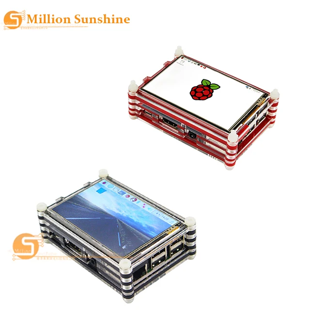Новый чехол для Raspberry Pi 3 9 слоев акриловая коробка черный/красный 5 дюймового
