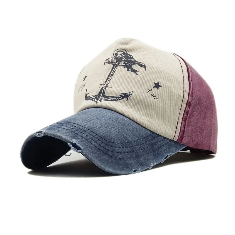 4 панели хип-хоп snapback шапки пары шапка мужская женская чистого хлопка бейсболки сделать старый якорь пиратского корабля gorras мыть кепки