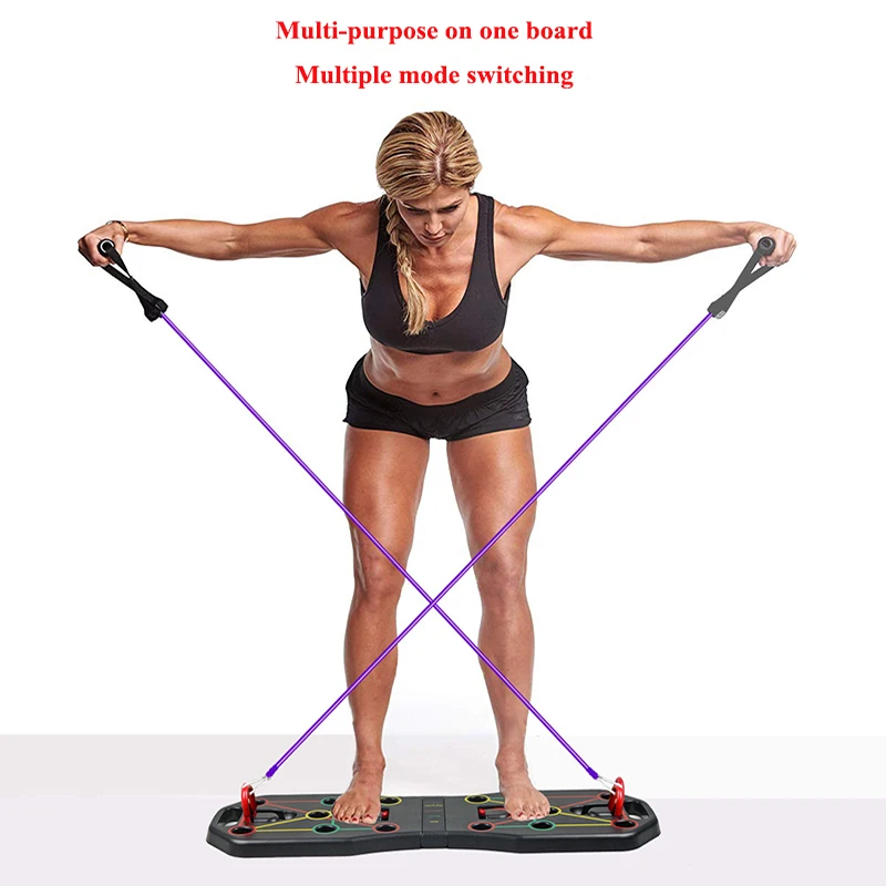 Top Portable Push-Up Board Sport Bodybuilding Foldable Pull Rope Set Enhance Back/Leg Muscle Training Gym/Home Fitness Equipment