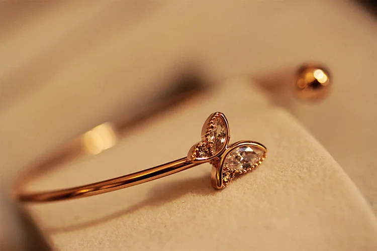 Yobest Charm Bracelet for Women Open Bangle Butterfly Zircon Bracelet Couples Jewelry Party Gifts bangle bracelet zircon bracelet