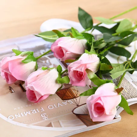 pink CHENCHENG 11 шт. 48 см искусственная роза искусственный букет из роз для свадьбы украшение дома Пластик Сушеные цветок цветочный орнамент - Цвет: pink