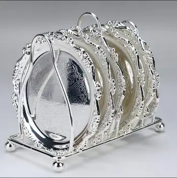 

6pcs/ set round carved metal tray plate for cake pastry desserts fruits sugars dishes wedding home hotel tableware decor CC021