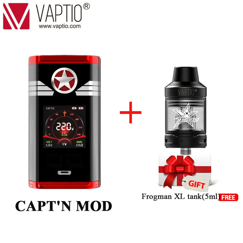 【Clearance】подарки Vape мод Vaptio N1 Pro2400W бокс мод для электронных сигарет Поддержка 2X18650 батареи без батареи - Цвет: Red  with Tank