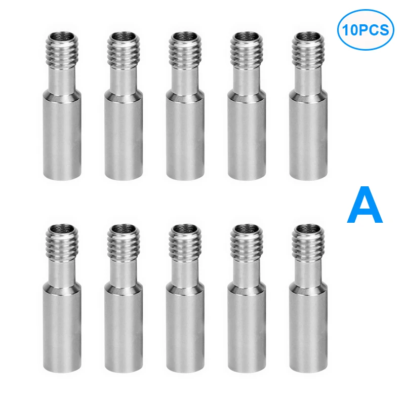 Extrusora de Calor Mk8 Todo Metálico Tubo de Garganta de Parafuso m6 27 mm 31 mm Cr10 Série Ender Impressora 3d Hotend 10 Pcs Aço Inoxidável - Imagem 3