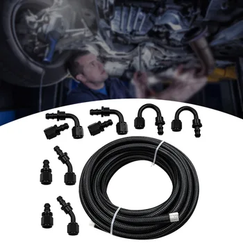 

Universal Hose End Adaptor Kit Easy Install Heat Resistant Fuel Nylon Braided Line For Car Repair Tool Reusable Leakproof