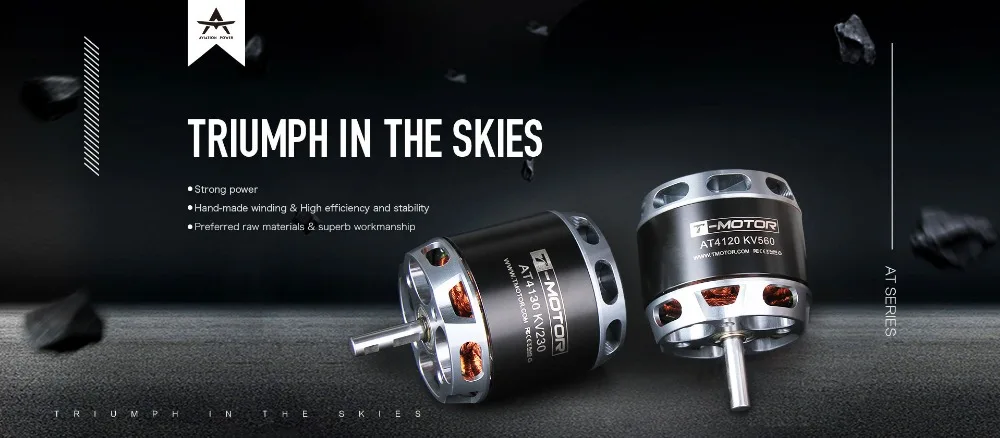 T-MOTOR длинный вал AT4120 250kv 500kv 560kv внешний ротор бесщеточный двигатель для FPV БПЛА неподвижное крыло rc самолет