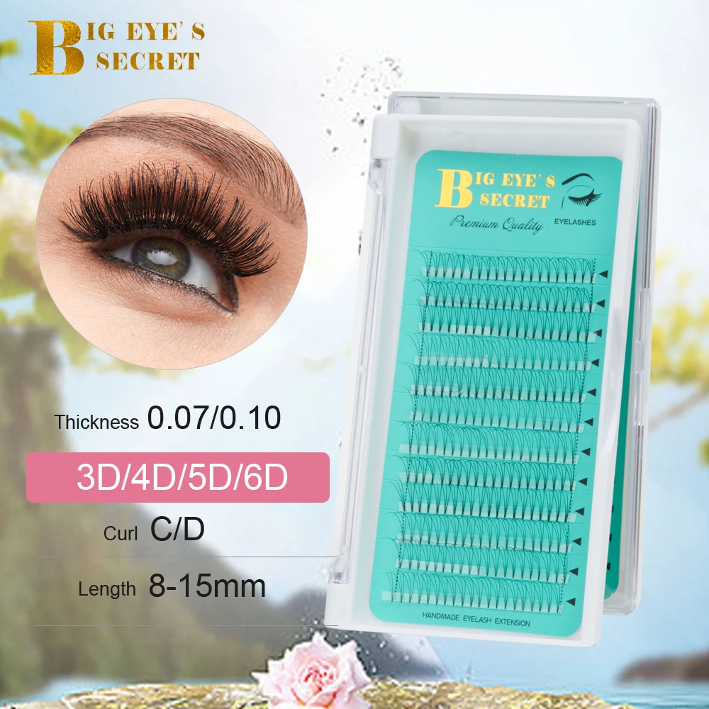 

Big eye's secret 2D3D4D5D6D короткие Стволовые ресницы предварительно сделанные русский объем вентиляторы норковые ресницы для наращивания макияж
