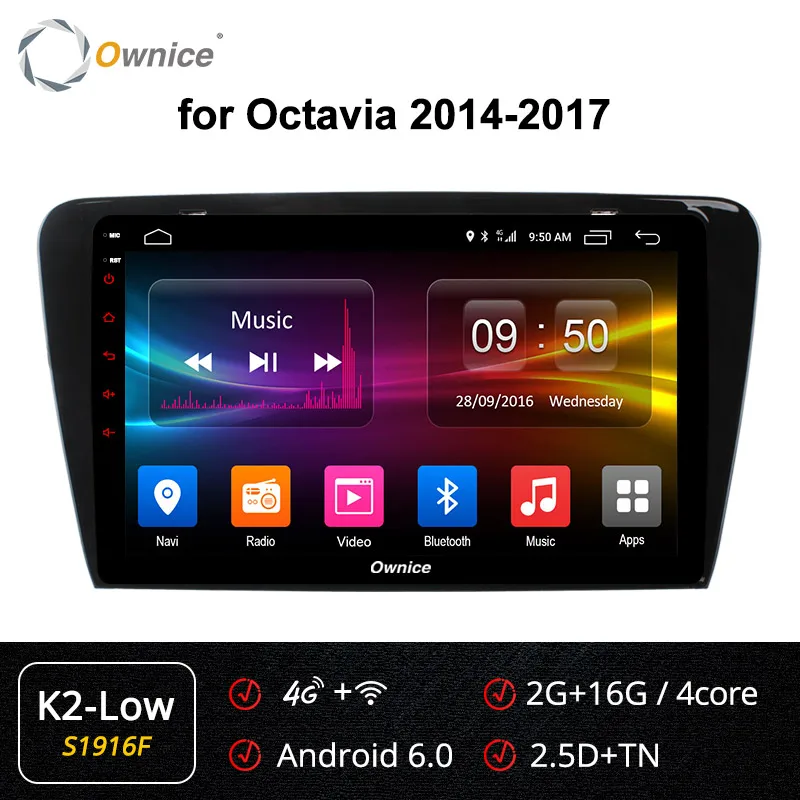 Ownice K3 K5 K6 Android 9,0 Восьмиядерный автомобильный Радио dvd-плеер gps для Volkswagen VW Octavia 4G LTE 360 Panorama DSP - Цвет: S1916 K2-Low