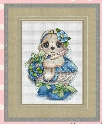 Rabbit styles cross stitch kit Animal cotton thread 14ct canvas stitching embroidery DIY - Цвет: Армейский зеленый