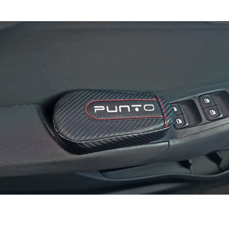 Автомобильный Стайлинг для Fiat Punto, 1 шт., углеродное волокно, кожа, подушка для ног, наколенник, подлокотник, Накладка для интерьера, автомобильные аксессуары