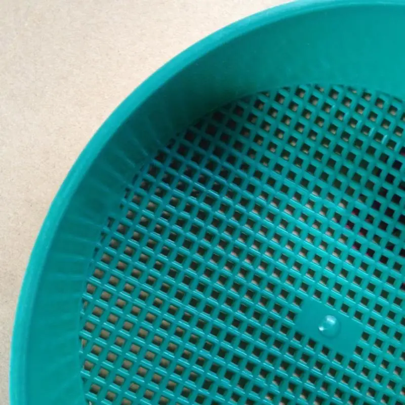 Plastic Garden Sand Sieve Riddle Green For Compost Soil Stone Mesh Round Garden Soil Sieve Pan Sand Sifter for Small Gravel Sand