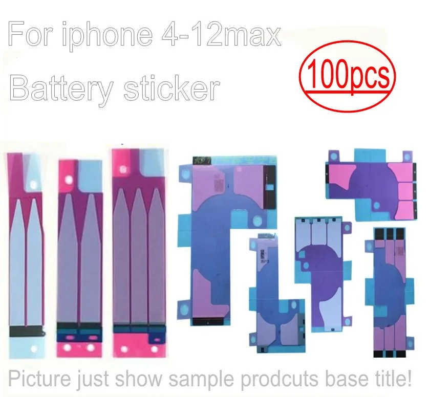100 шт батарея на клейкой основе вытаскивания вкладка клей для iPhone 12 11 pro max X XS XR Max 8 7
