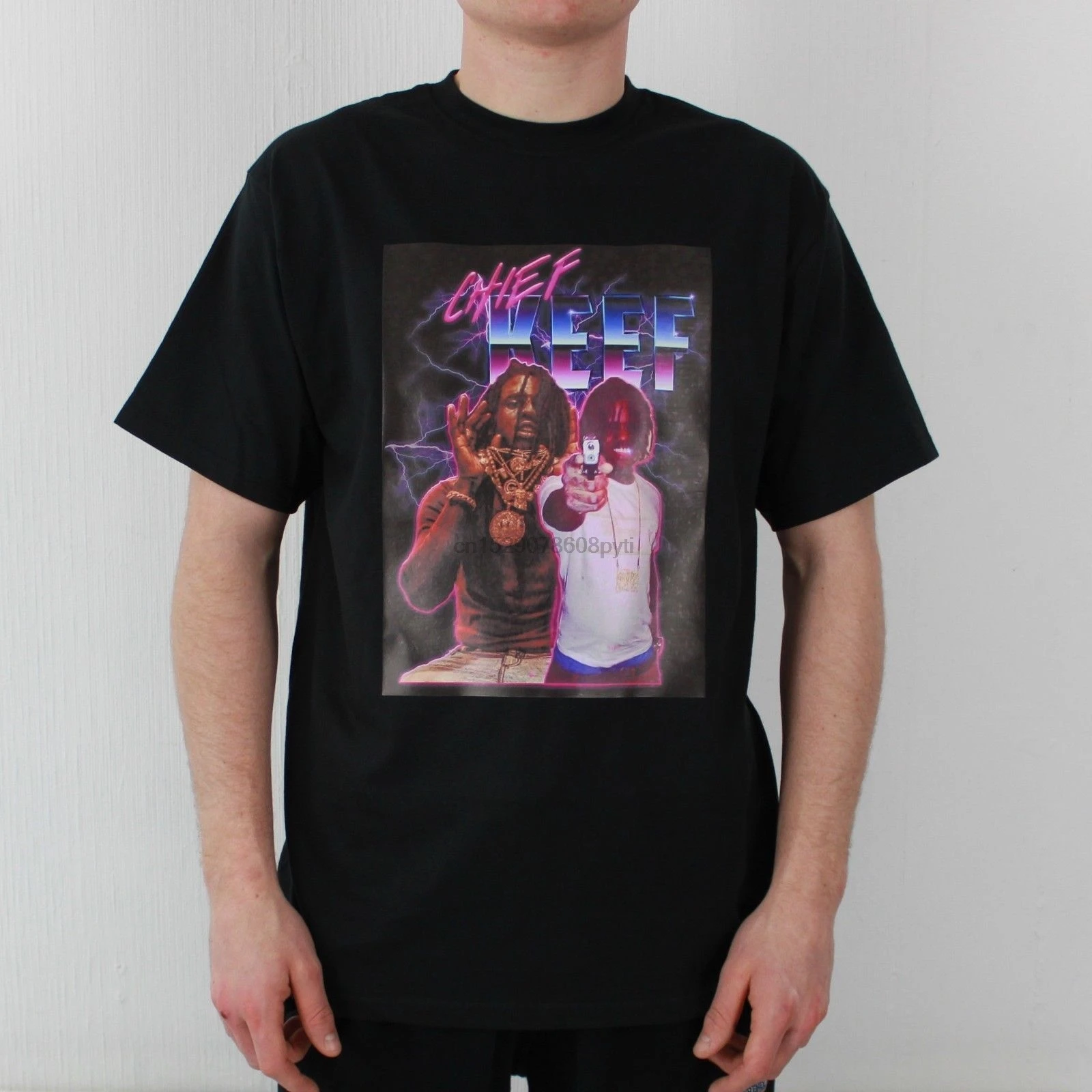 

Chief Keef Sosa Purple Reign T Shirt Black Trap Hip Hop Vintage Comfortable T Shirt Casual Short Sleeve Print