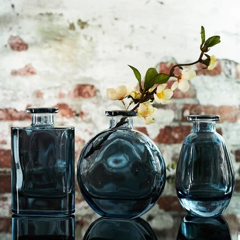 

Nordic creative mini glass vase Crafts Desktop transparent Flower Vases Hydroponic Container aromatherapy bottle home decoration