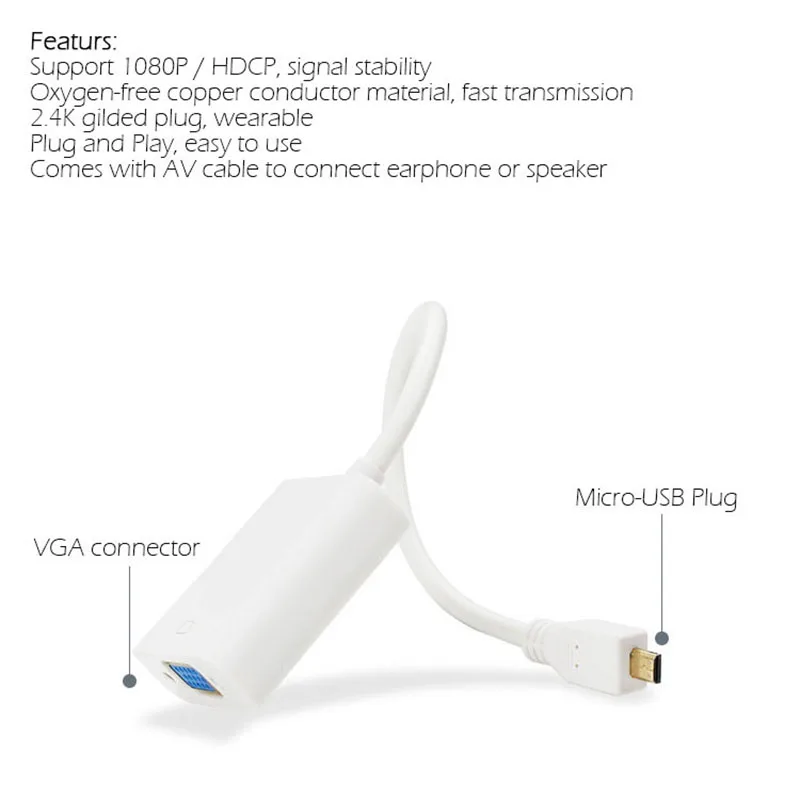 Raspberry Pi 4 Micro HDMI для VGA Apdater с AV/аудио портом кабель USB передачи данных Mode B
