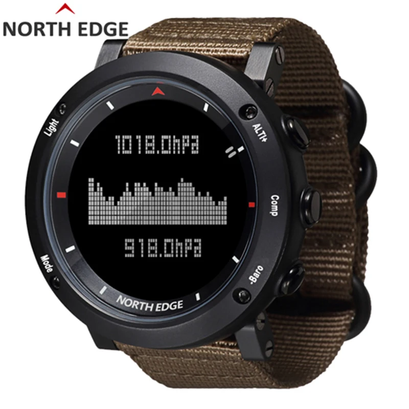 

Men's Sport Digital Watch Hours Running Swimming Sports Watches Altimeter Barometer Compass Thermometer Weather Men NORTH EDGE
