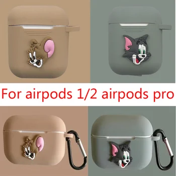 

Cat and Mouse Earphone Case For Airpods 1 2 Case Silicone Soft Bluetooth Headphone Cover Airpods pro Charging Box