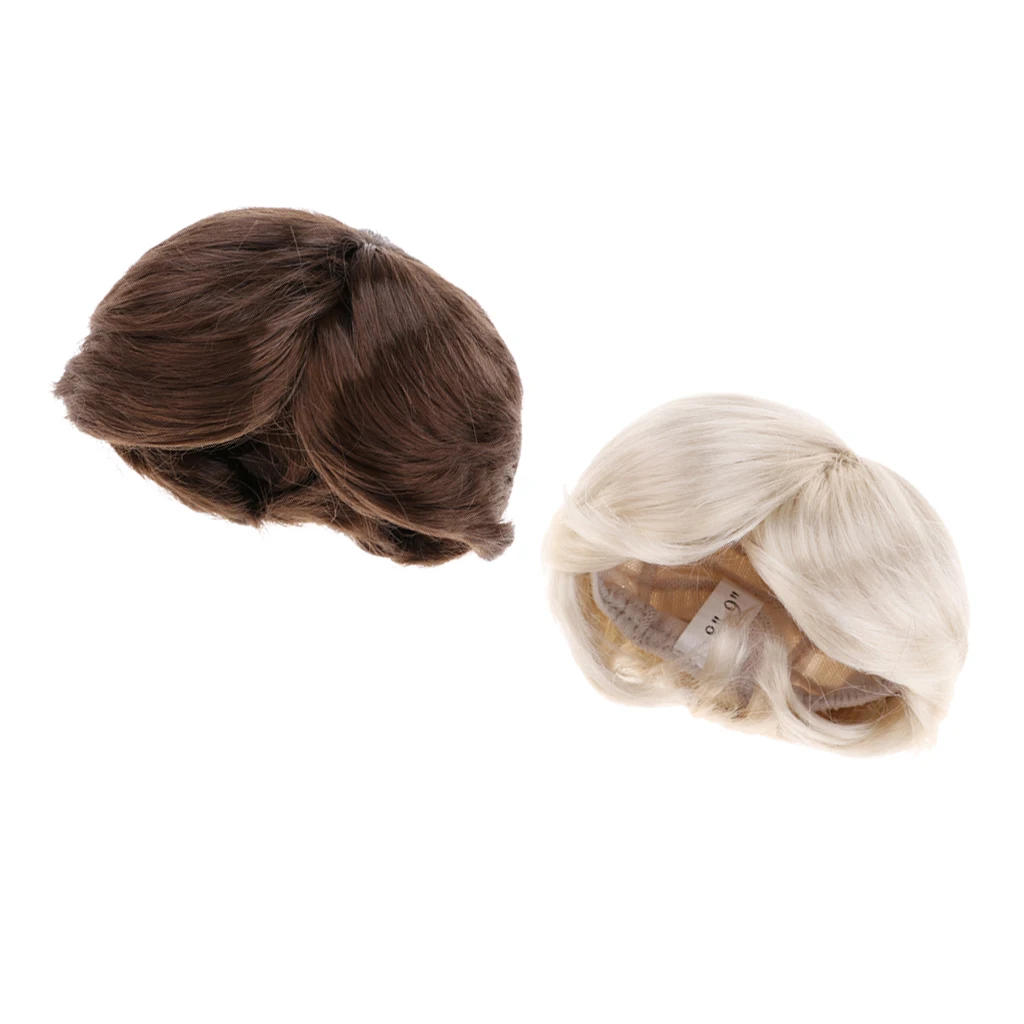 Dolls Artificial Mohair Short Straight Wig Hair For 1/3 BJD Dolls Accessory