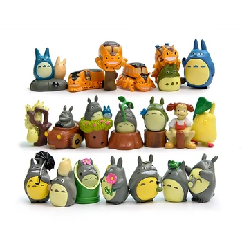 

20pcs/lot Studio Ghibli Miyazaki Anime My Neighbor Totoro Cat Bus Mei Cute PVC Action Figure Toys Collection Model Toy for Kids