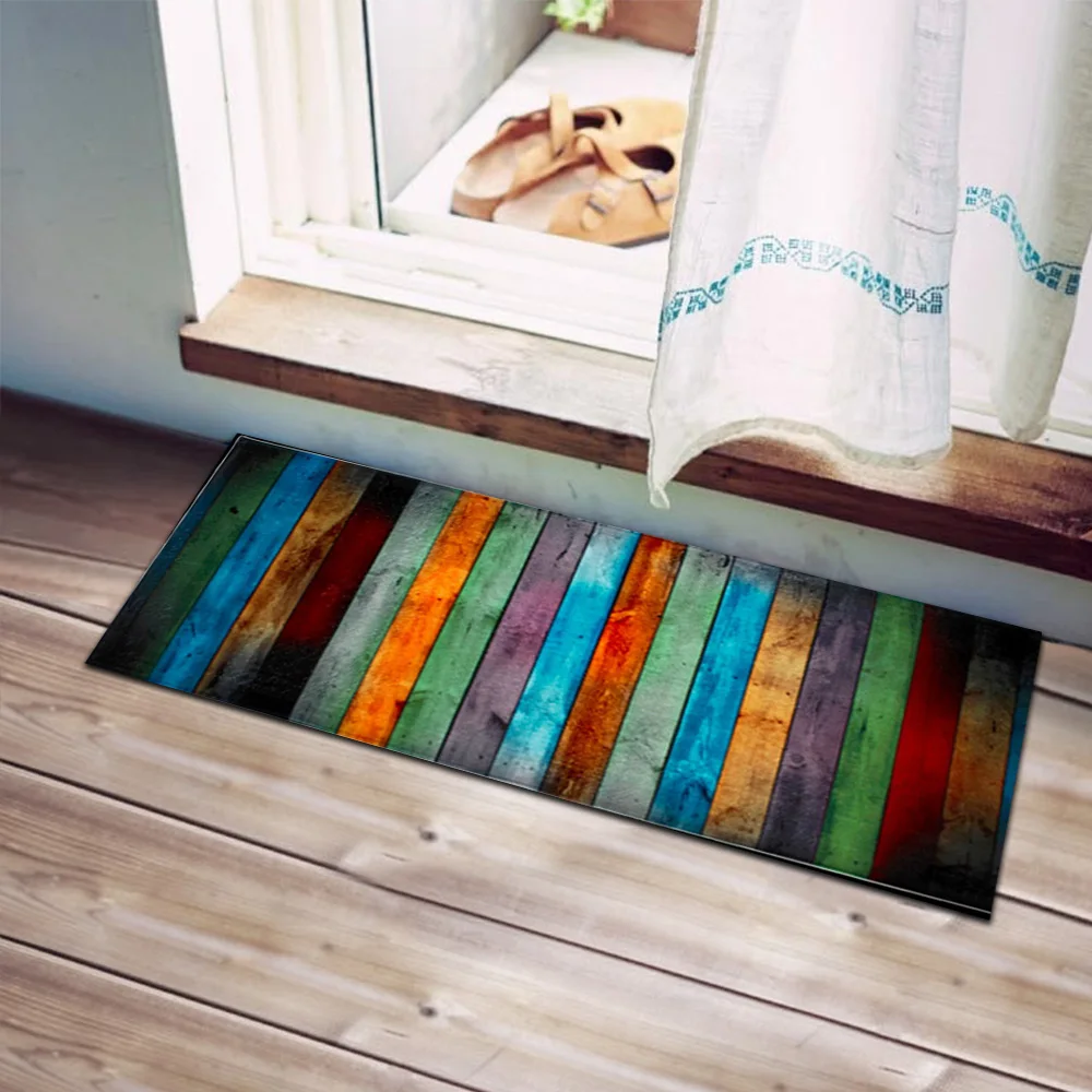 Urijk 3D Printing Carpet Creative Europe Type Hallway Doormat Anti- Slip Bathroom Carpet Absorb Water Kitchen Mat/Rug