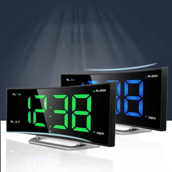 

Stylish Modern Alarm Clock Digital Date Snooze Function Display Time Bedside Tabletop Desktop Reloj Despertador Clock CC7NZ