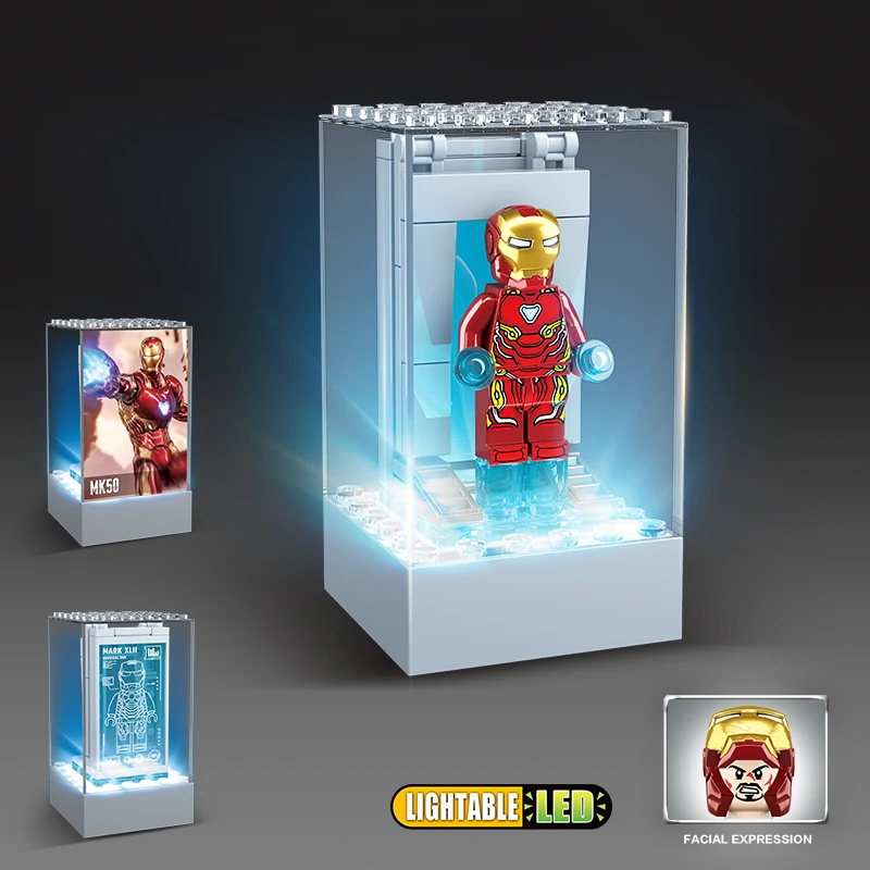 Pаспродажа Набор светодиодных ламп Marvel Мстители эндмейд Супер Герои фигурки Железного человека строительные блоки дисплей с Legoed Кирпичи игрушки для д...