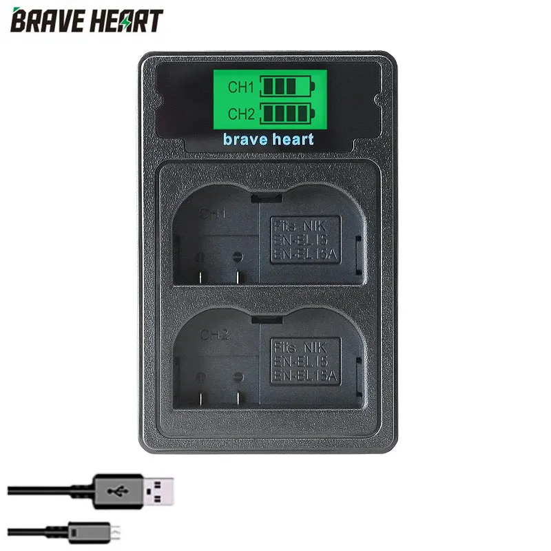 3x EN-EL15 ENEL15 RU EL15 ENEL15A батарея+ ЖК-дисплей USB зарядное устройство для Nikon D750 SLR D7000 D7100 D7200 D610 D7500 D810 D850 Z7 Z6