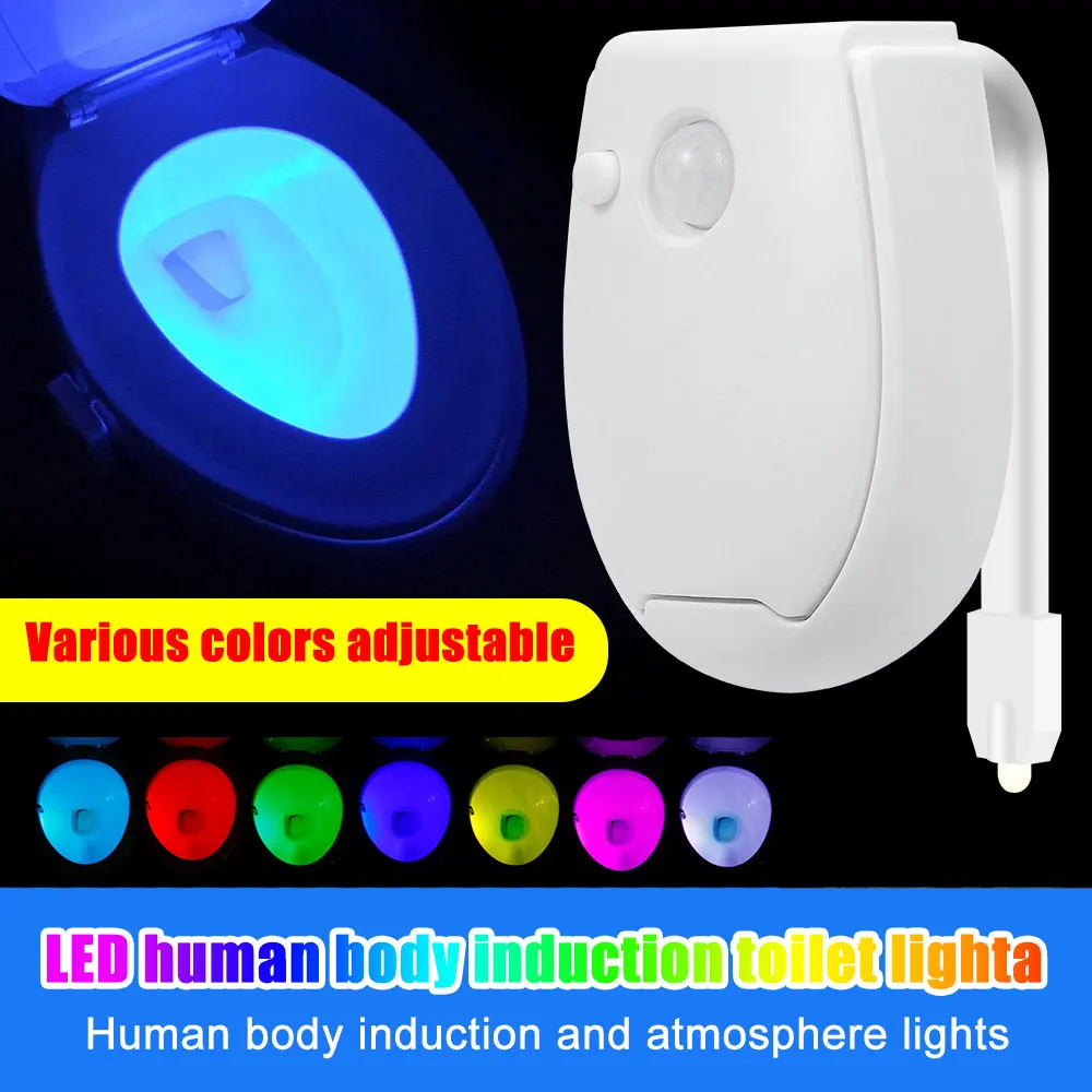 Motion Sensor Night Light 7 Color Smart PIR Waterproof Backlight For Bowl LED WC Home Supply
