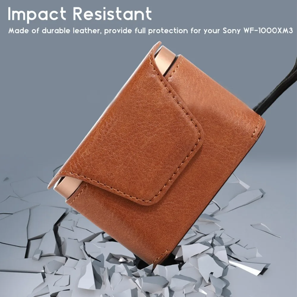 JINSERTA кожаный чехол Магнитная защитная коробка для sony WF-1000XM3 Bluetooth гарнитура наушники полное покрытие чехол для хранения сумка