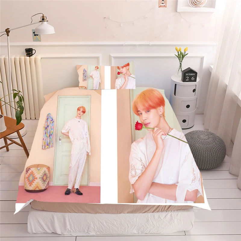 Kpop одеяло Bangtan мальчики из трех частей пододеяльник карта душа альбом периферийные постельные принадлежности покрывало набор