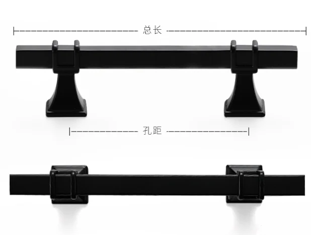 A black handle 96 128 192 320 мм odern Простой Модный удлиненный твердый черный золотой кухонный шкаф; гардероб ящик комод вина ручка ручки для шкафа - Цвет: A black handle