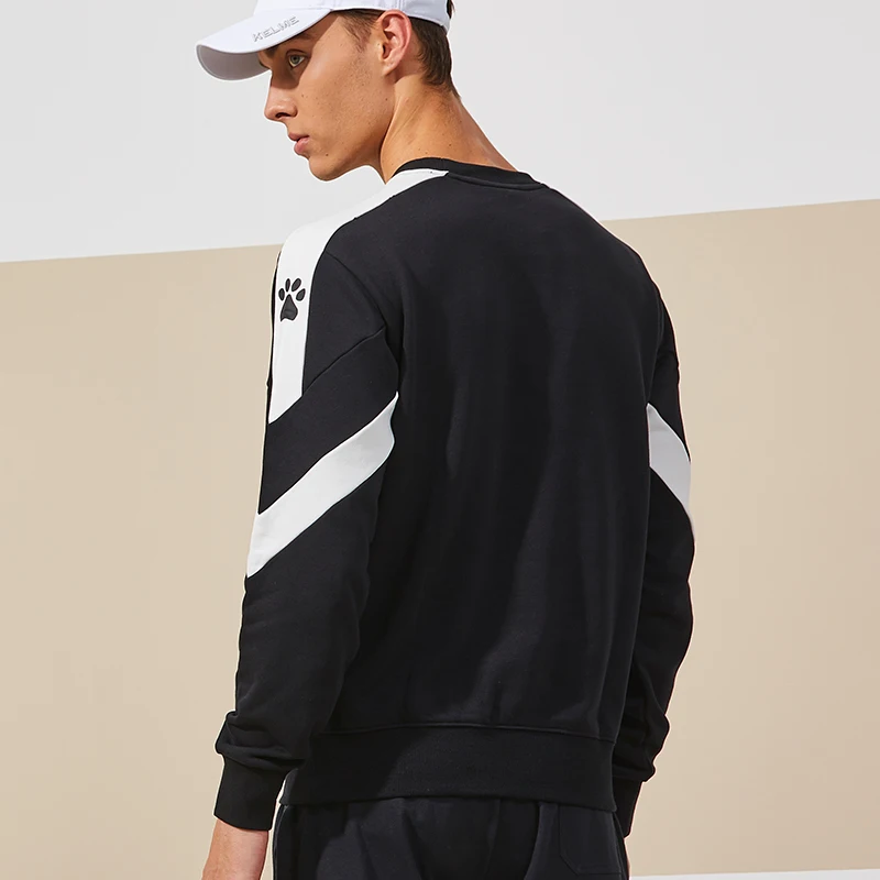 KELME мужская толстовка с круглым вырезом Весенняя полосатая Лоскутная хип хоп