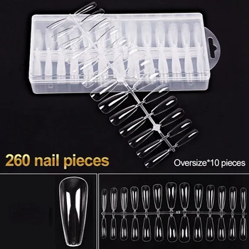 

260Pcs False Nails Extension Mold Nail False Coffin for UV Gel Nails Art Tips
