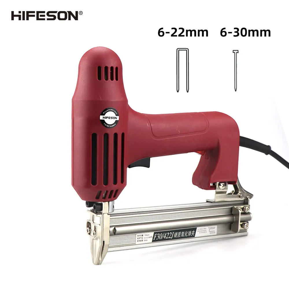 HIFESON F30/422 гвоздильщик 220 В 2 в 1 мощный Электрический скобы для гвоздей мебельная
