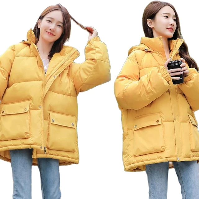 Fashion Winter Hooded Puffer Jacket Women Solid Casual Warm Oversize Parkas  Female Korean Loose Long Sleeve Coat Women Clothing