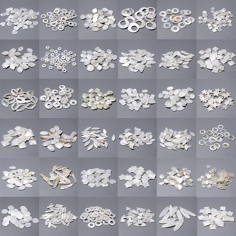 

12-20 mm Natural White Shell Charm Irregular Shape Mother Of Pearls Pendant Smooth Beads For DIY Making Jewelry Women Necklace