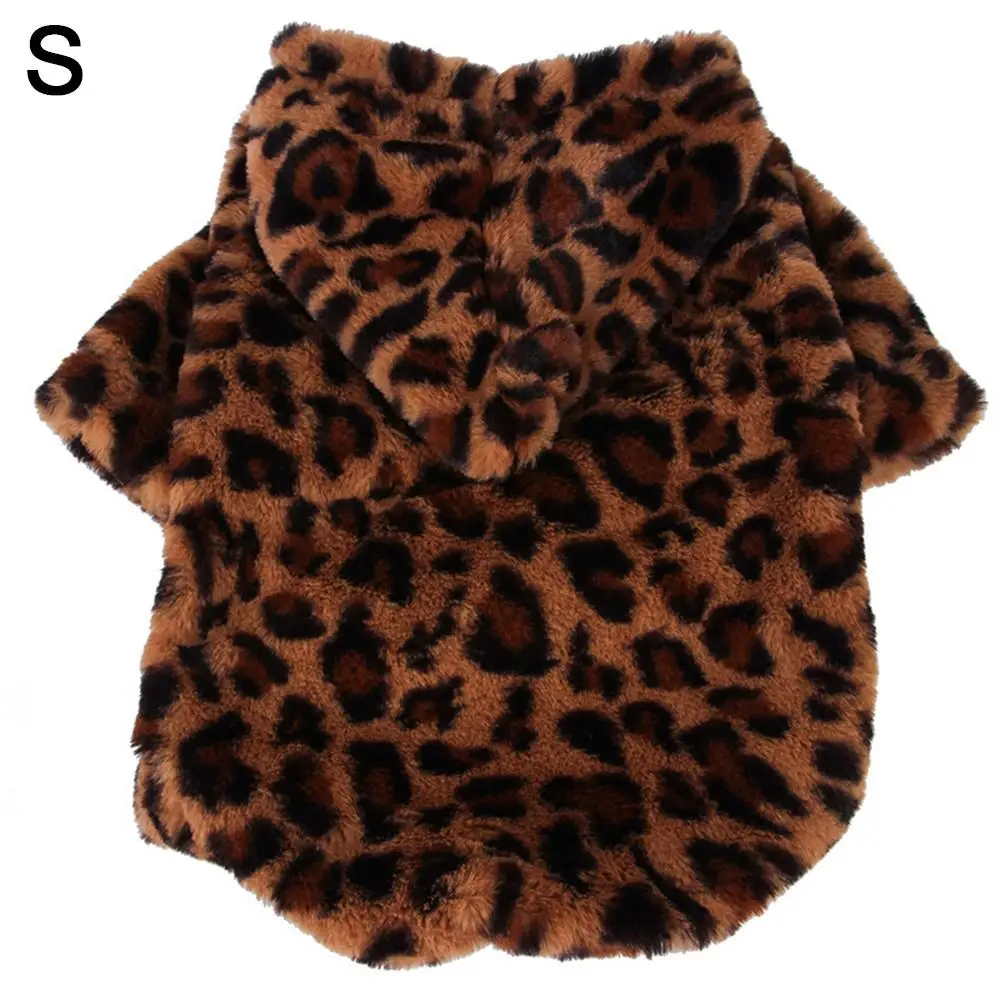 leopard print Одежда для собак, зимняя теплая бархатная куртка для собак, роскошное пальто в леопардовом стиле, комбинезон, плотная одежда для домашнего питомца, костюм для домашних животных - Цвет: leopard print