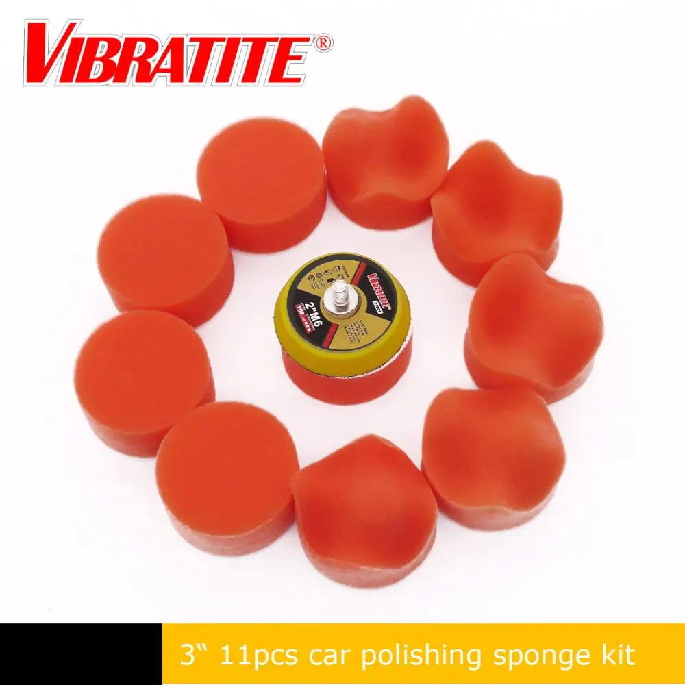 

10 Pc 2 Inch 50MM Car Polishing Pad Sponge Polishing Buffing Waxing Pad With M6 Sanding Pad Kit For Car Repair Auto Care Beauty