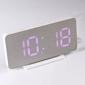 

Multi-functional Mirror LED Clock Time/Temperature Display/USB Charging Snooze Brand New And High Quality