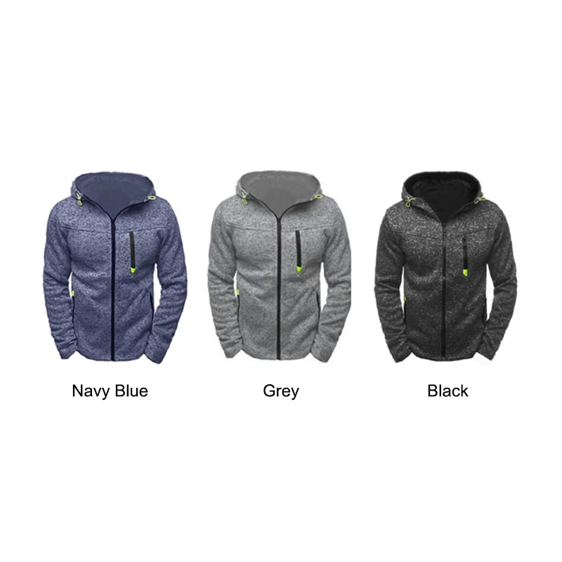 Men Sports Casual Wear Zipper Fashion Tide Jacquard Hoodies Fleece Jacket Fall Sweatshirts Autumn Winter Coat