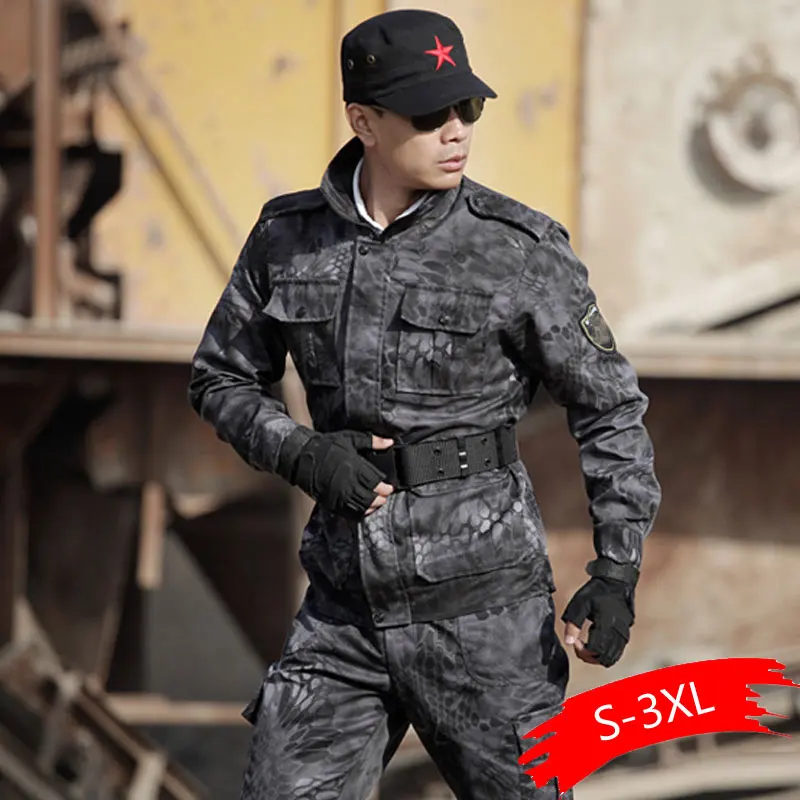 Военная Униформа черный ястреб питон Uniforme тактическая, боевая, милитари куртка брюки карго костюм CS Fardas милитаристская армия одежда для мужчин