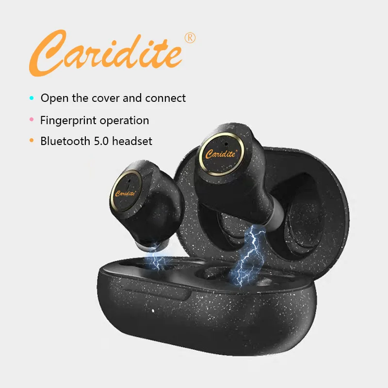 

Caridite New Product S4 TWS Bluetooth Earphones Wireless Mobile Phone Gaming Touch Stereo Earbuds In-Ear Headset for Sport