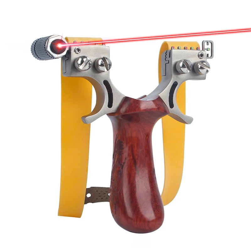 Tirachinas profesional de acero inoxidable con mango de madera para adultos, Catapulta de caza, tirachinas para deportes al aire libre