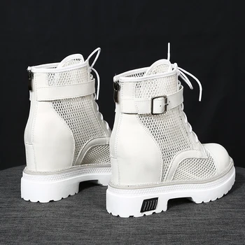 

Inner increased 10cm mesh yarn women's boots breathable and comfortable summer fairy wind Martin boots Korean women's shoes