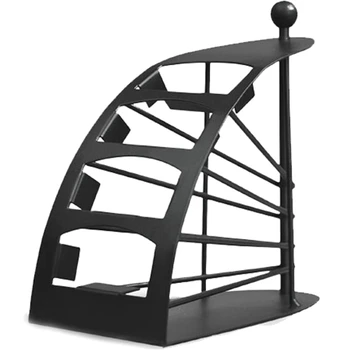 

Remote Control TV Handset Holder / Storage Caddy / Organiser - Holds Up to 4 T.V. Remotes - Black Metal Arched