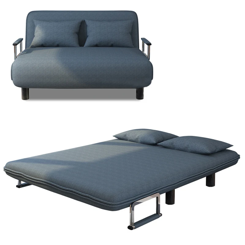 Folding Sofa Bed Armchair Sleeper Leisure Recliner Fabric Breathable Lazy Sofas Single Living Room Lounge Chair Bed