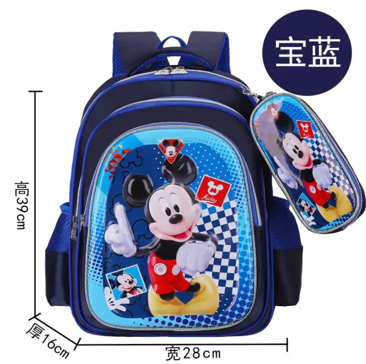 Mochila ortopédica de Disney para niños y niñas, morral Escolar de Mickey, SpiderMan